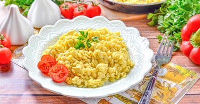 Птитим с курицей в сливочном соусе