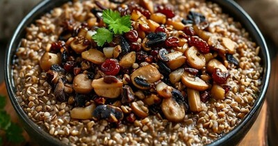 гречневая каша с сушеными грибами (по ГОСТу)