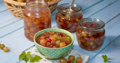 Королевское варенье из крыжовника с грецким орехом