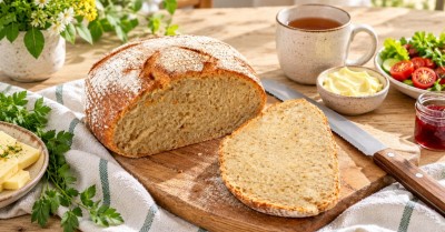 Домашний хлеб с пшеничной цельнозерновой мукой на закваске