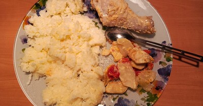 рис с куриной ножкой в духовке