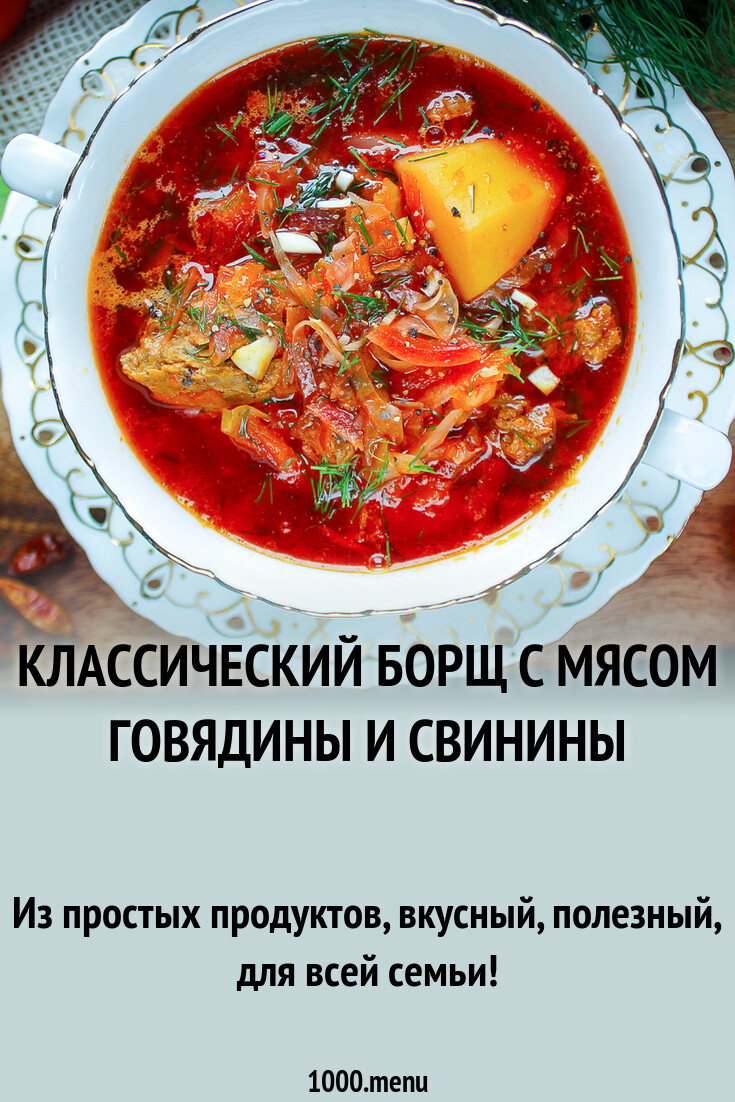 Рецепт борща со свининой