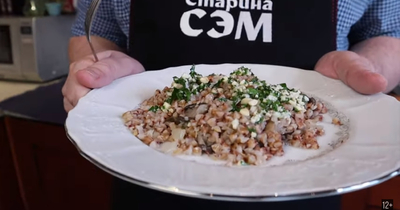 Гречка с орехами кешью и вешенками