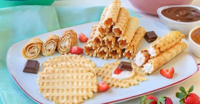 Вафли тонкие в электровафельнице