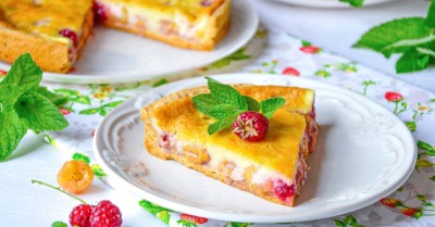 Цветаевский пирог с малиной