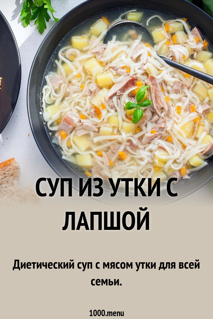 Суп из утки с лапшой рецепт фото пошагово и видео - 1000.menu