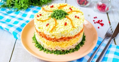 Cалат корейская морковь курица