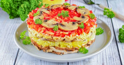 Салат грибы ананас сыр