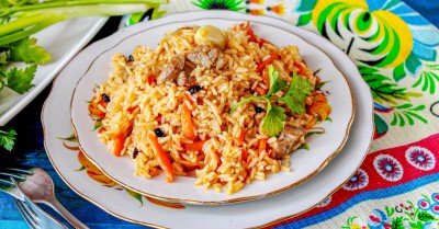 Плов узбекский классический с бараниной в казане