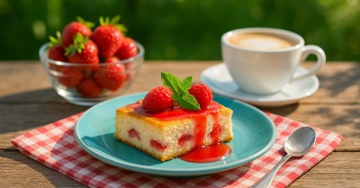 Творожная запеканка с клубникой