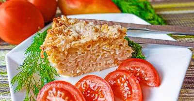 Запеканка из макарон с молоком и яйцом