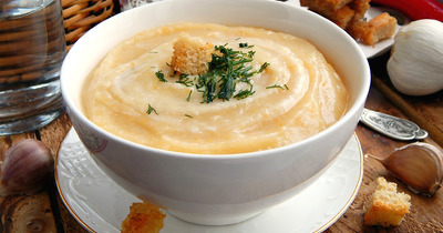 Густой суп-пюре с тыквой кабачками и картошкой