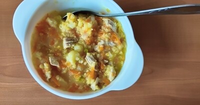 пшённый суп со свининой