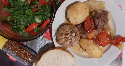 Хашлама с капустой и говядиной