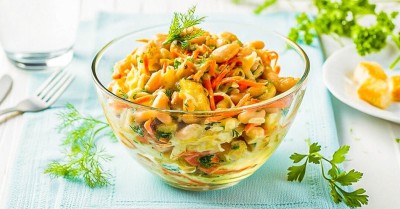 Салат с фасолью и корейской морковью