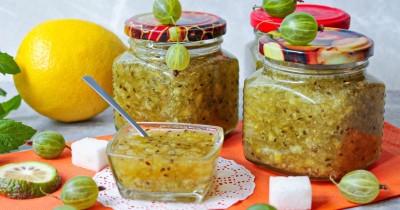 Крыжовник с лимоном на зиму без варки