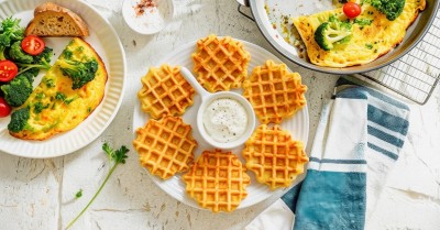 Венские вафли с творогом и сыром в вафельнице