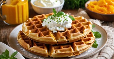 Несладкие венские вафли с творогом и сыром