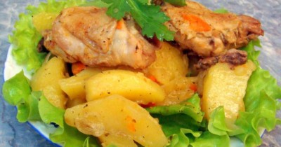 Тушеная утка с картошкой в мультиварке