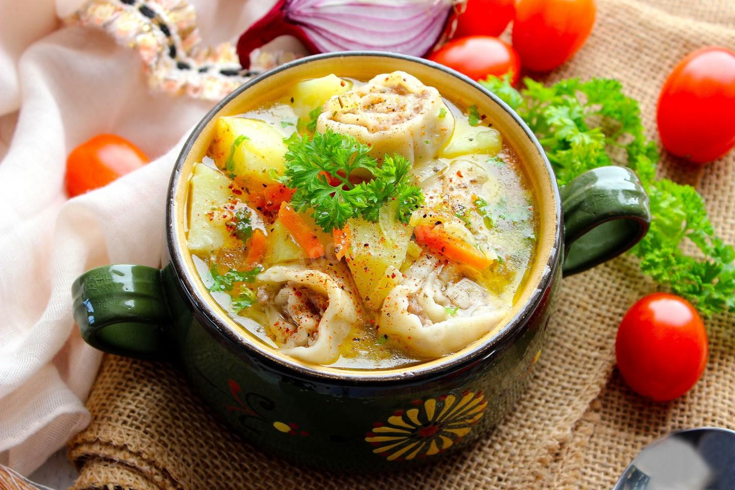 Куриный суп с макаронами и овощами