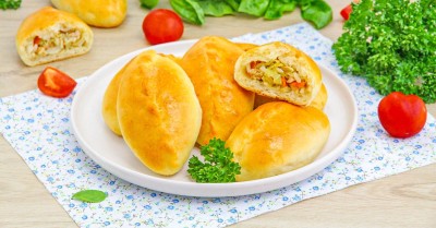 Пирожки с мясом и капустой рисом