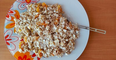 гречка с творогом и курагой