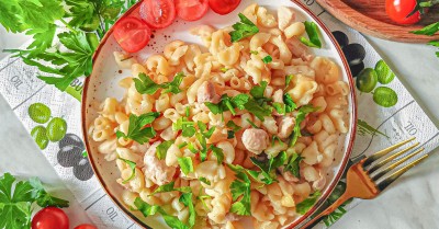 Рожки с курицей