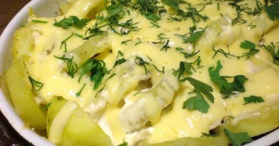 Судак с картофелем в духовке с сыром