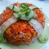 Салат Ежик с корейской морковью Пошаговый рецепт с фото