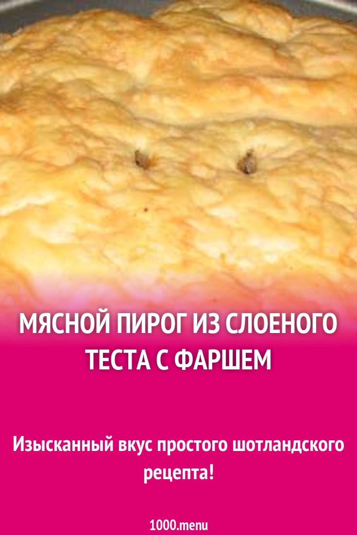 Шотландский мясной пирог из готового слоеного теста рецепт с фото -  1000.menu