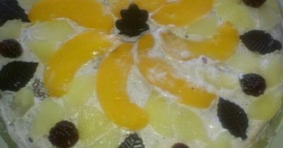 Блинный торт с фруктами