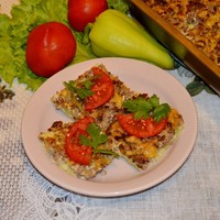 Запеканка из тертых кабачков с мясным фаршем в духовке