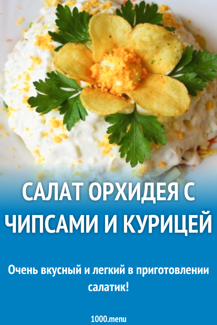 Салат Орхидея с чипсами и курицей рецепт с фото пошагово - 1000.menu