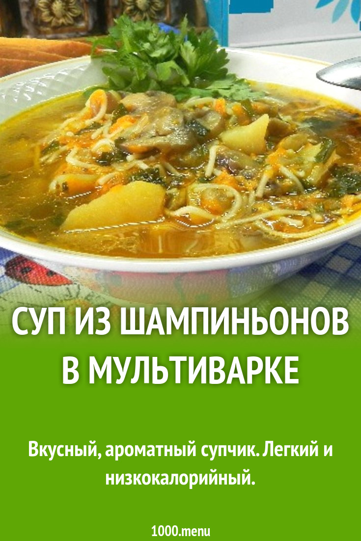 Суп из шампиньонов в мультиварке рецепт с фото пошагово - 1000.menu