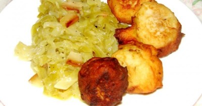Кнедлики картофельные с капустой по-чешски