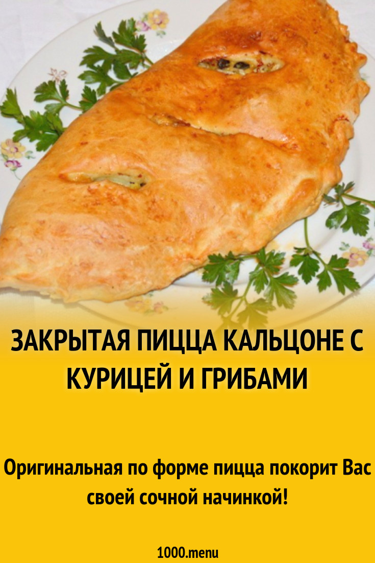 Закрытая пицца кальцоне с курицей и грибами рецепт с фото пошагово -  1000.menu