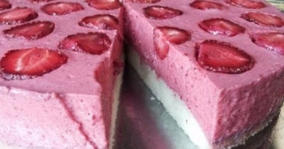 Торт Клубнично-творожно-йогуртовый