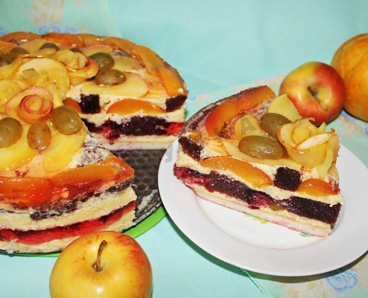 Торты с фруктами в разрезе фото