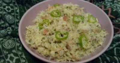 Насыщенное ризотто с морским окунем и сливками