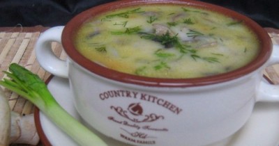 Суп с грибами шампиньонами сыром фаршем