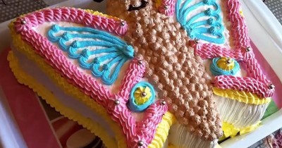 Бисквитный торт Бабочка с кремом