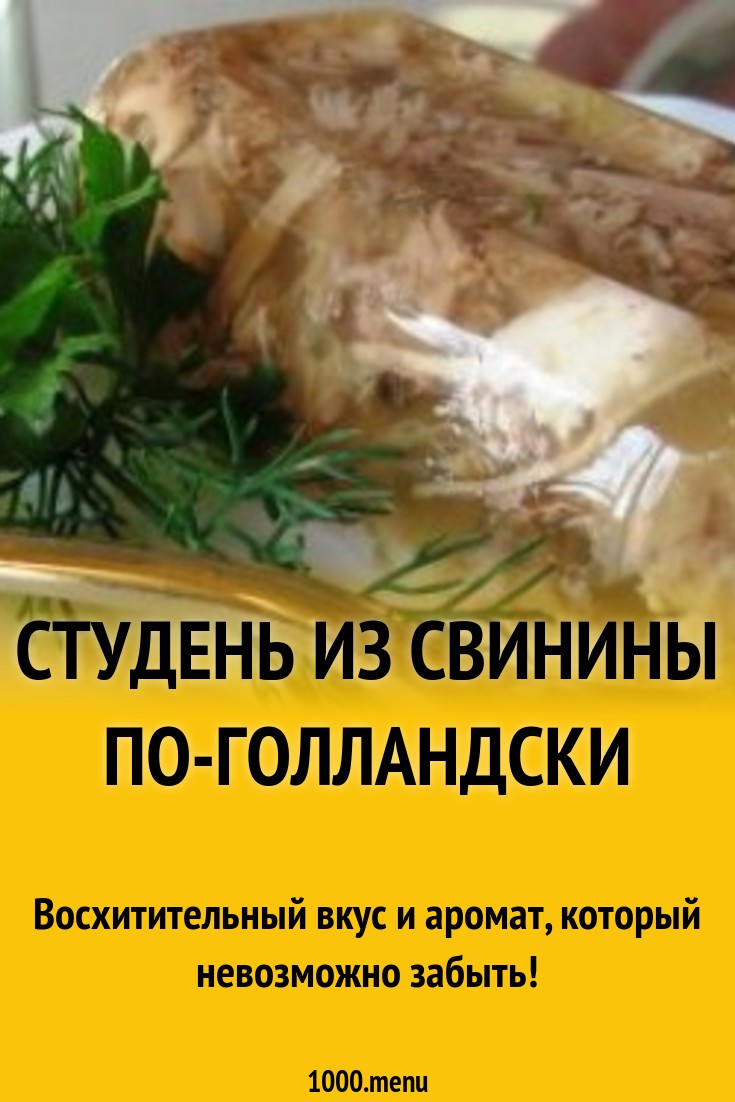 Студень из свинины по-голландски рецепт с фото - 1000.menu