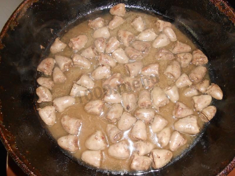 Сердечки куриные рецепт на сковороде рецепт с фото