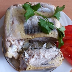 Скумбрия запеченная в соевом маринаде в микроволновке