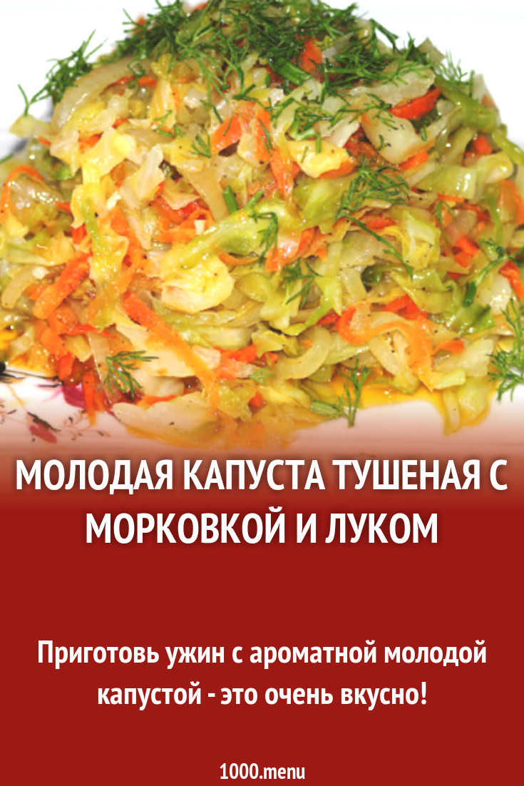 Молодая капуста тушеная с морковкой и луком рецепт с фото - 1000.menu