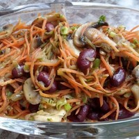 Вкусный и полезный салат с консервированной фасолью thumbnail