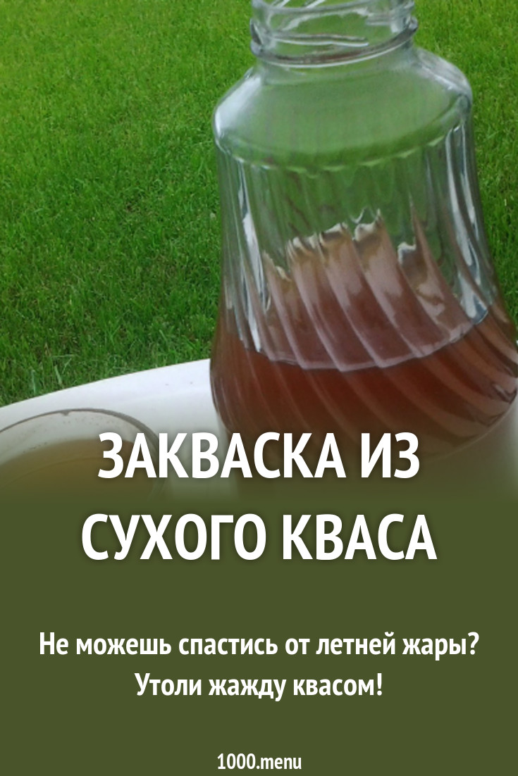 Закваска для кваса из сухого кваса рецепт с фото и видео - 1000.menu