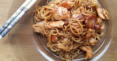 Яичная лапша терияки