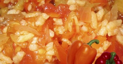 Салат на Зиму с рисом перцем и помидорами