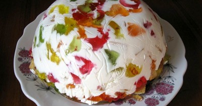Торт Битое стекло с ванильным бисквитом